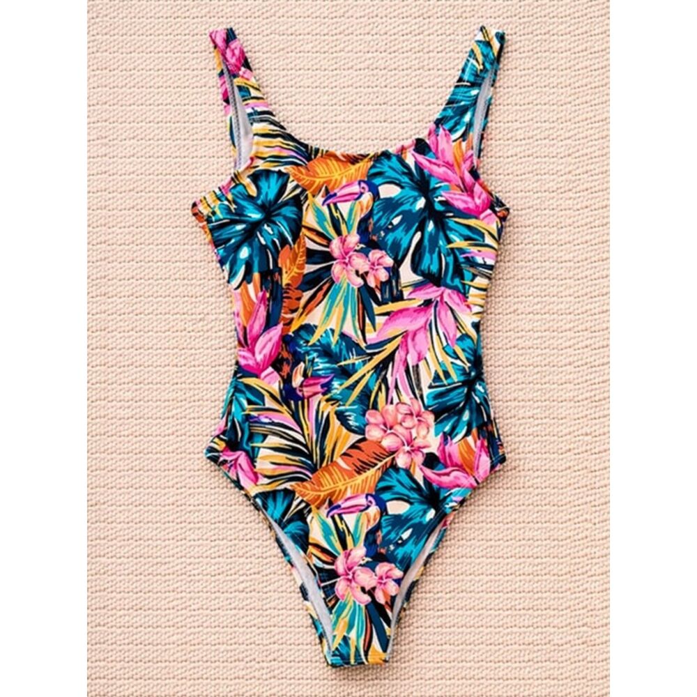NWT Decree Tropical Print One Piece Swimsuit Women's Size Small Summer Vacation